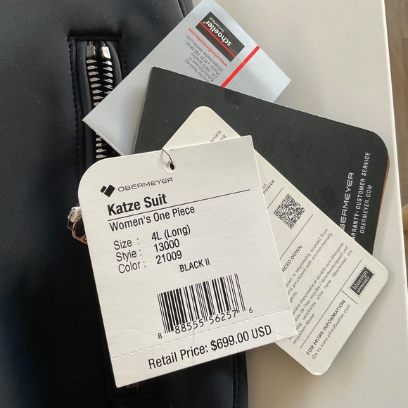 Obermeyer Katze One Piece Snow Suit Women’s Size 4L In Black. NWT - Picture 5 of 6